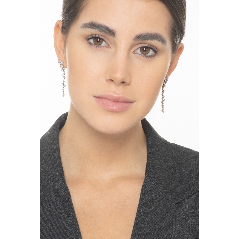 Ausgefallene Ohrhänger Weißgold 18K mit Diamanten