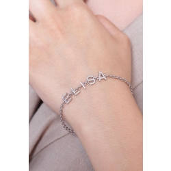 Armband personalisiert mit Namen ELISA. Buchstaben aus Diamanten 2