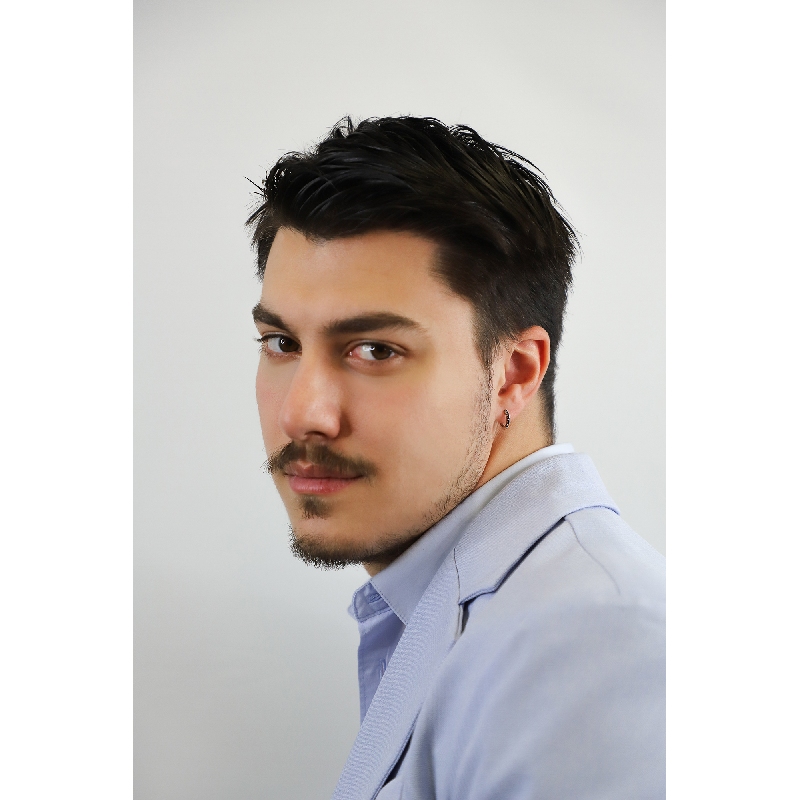 Weißgold 18K einzelne Creole Herren mit schwarzen Diamanten