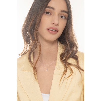 Weißgold 18K Halskette mit Buchstabe K aus Brillanten