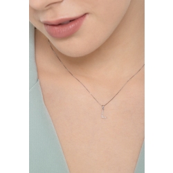 Weißgold 18K Halskette mit Buchstabe L aus Diamanten 2