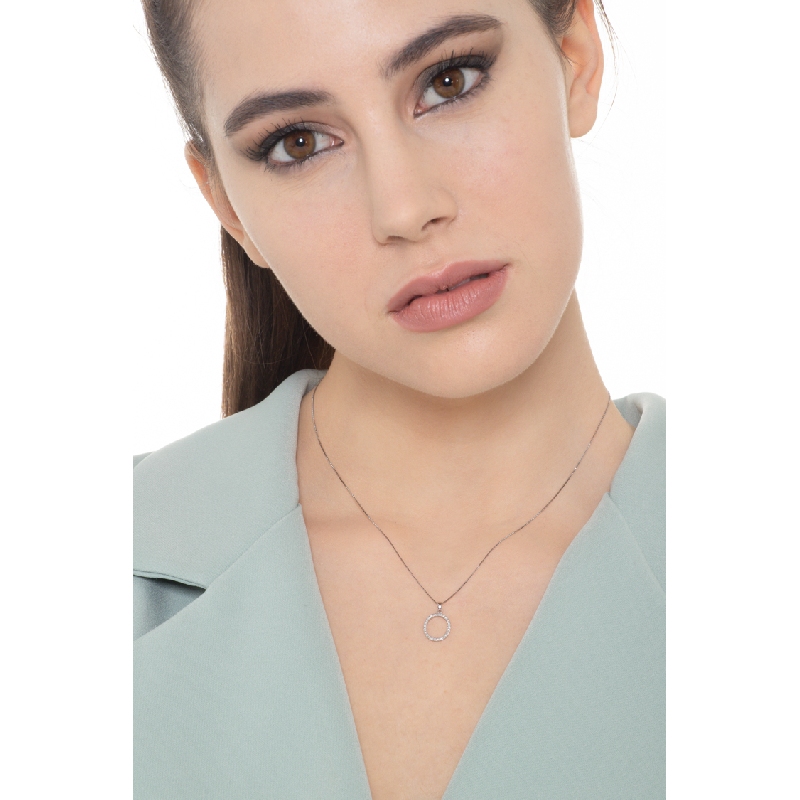 Buchstabenkette O Weißgold 18 K und Diamanten