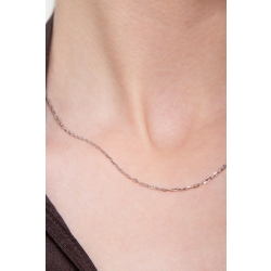 Unisex Halskette Rolò Weißgold 18K  2