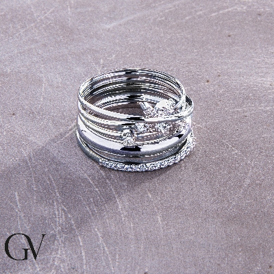 Bandring Weißgold mit Diamanten