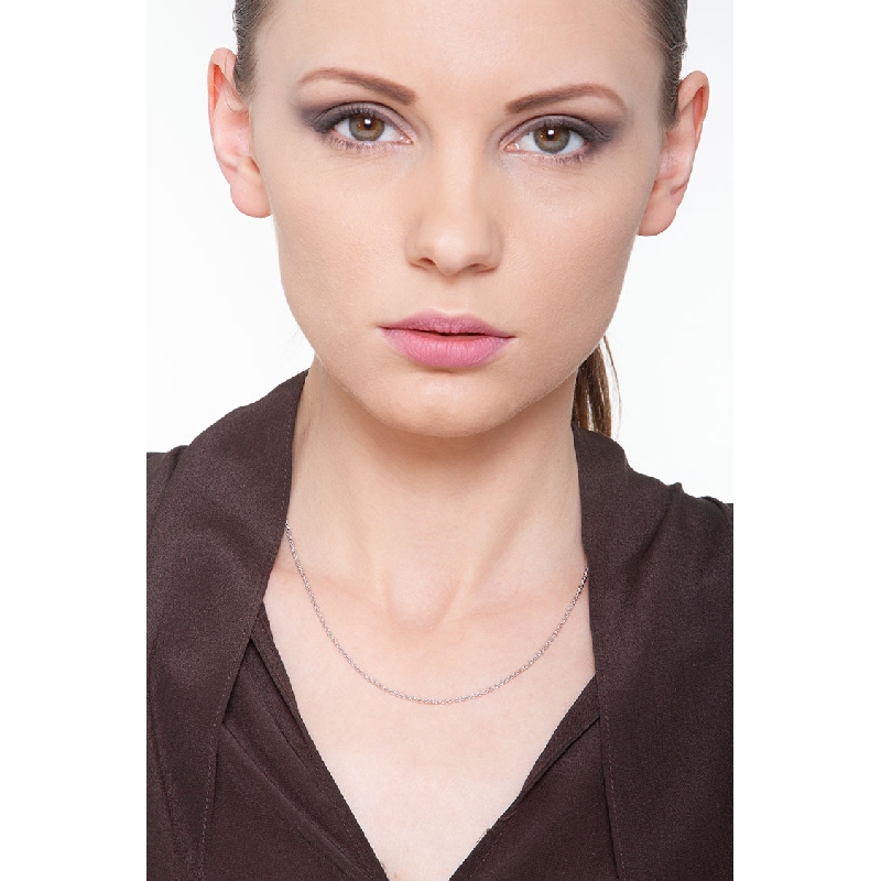 Weißgold Rolò Kette 18 Karat, 45 cm 