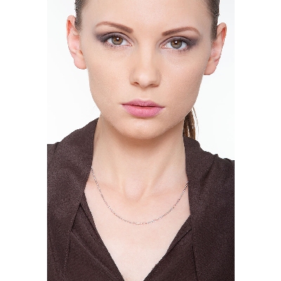 Weißgold Rolò Kette 18 Karat, 45 cm 