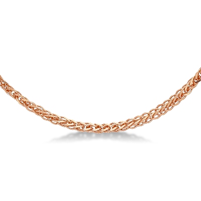 Godronierte Venezianerkette Roségold 750, 50 cm 