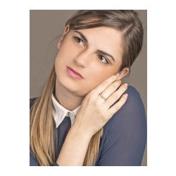 Moderner Verlobungsring aus 18K Weißgold mit Brillanten  2