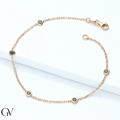 Armband aus Roségold 18K mit schwarzen Diamanten