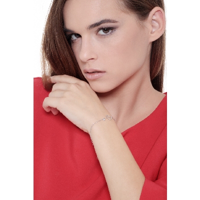 Damenarmband Weißgold 18K mit Herz aus Diamanten