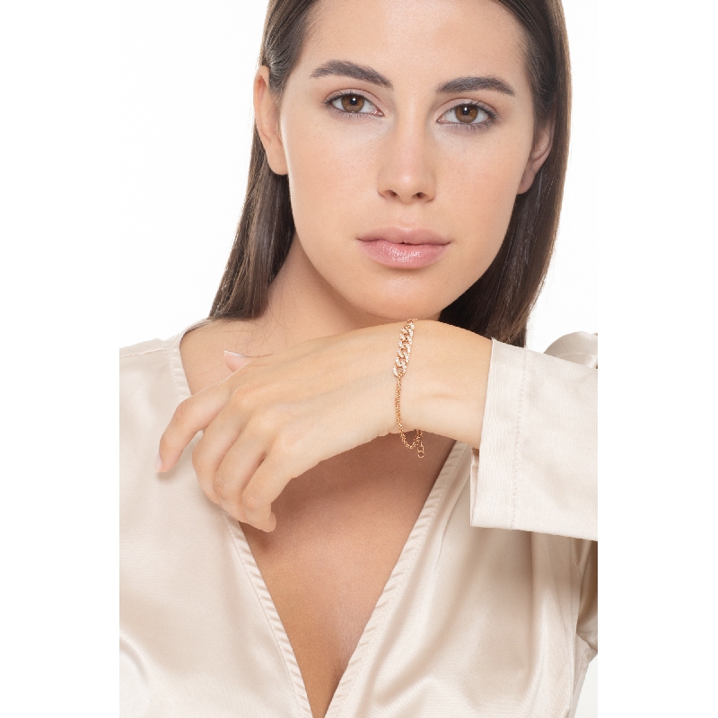 Armband Damen Roségold mit 6 Kettengliedern 