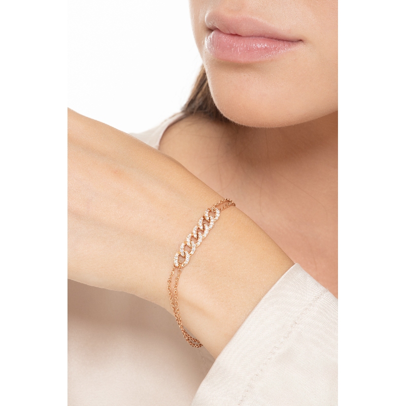 Armband Damen Roségold mit 6 Kettengliedern 