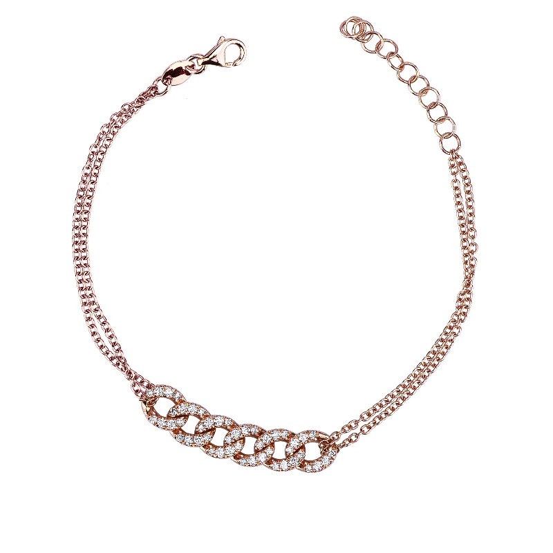 Armband Damen Roségold mit 6 Kettengliedern 