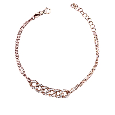 Armband Damen Roségold mit 6 Kettengliedern 