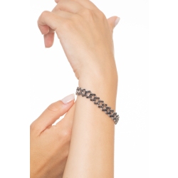 Armband Weißgold 18k mit brünierten schwarzen Diamanten  2