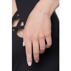 Armband mit Buchstabe E aus Weißgold 18K und Diamanten  2