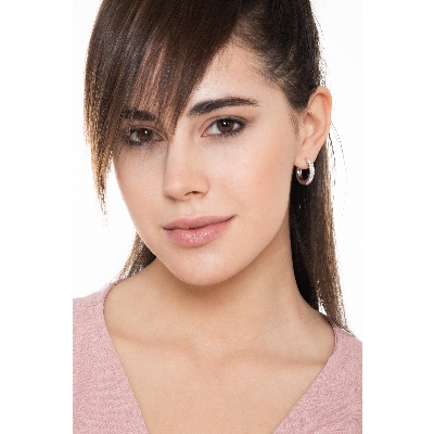 Weißgold Ohrringe Creolen mit Diamanten