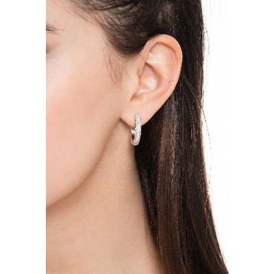 Weißgold Ohrringe Creolen mit Diamanten