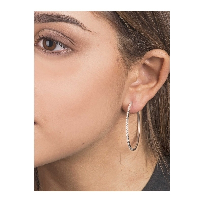 Creolen mit Diamanten Weißgold 18K