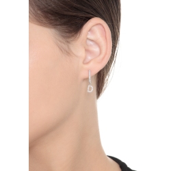 Diamant Ohrhänger Buchstabe D Weißgold 750 2
