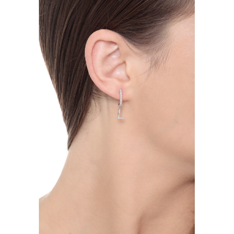 Einzelner Ohrhänger Buchstabe L Weissgold