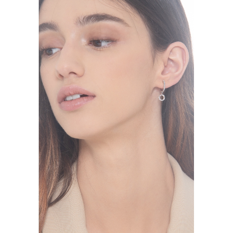 Diamant Ohrhänger Buchstabe O Weißgold 750