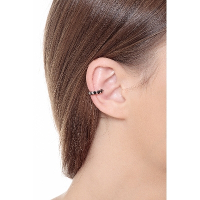 Earcuff aus Weißgold 18K mit schwarzen Diamanten