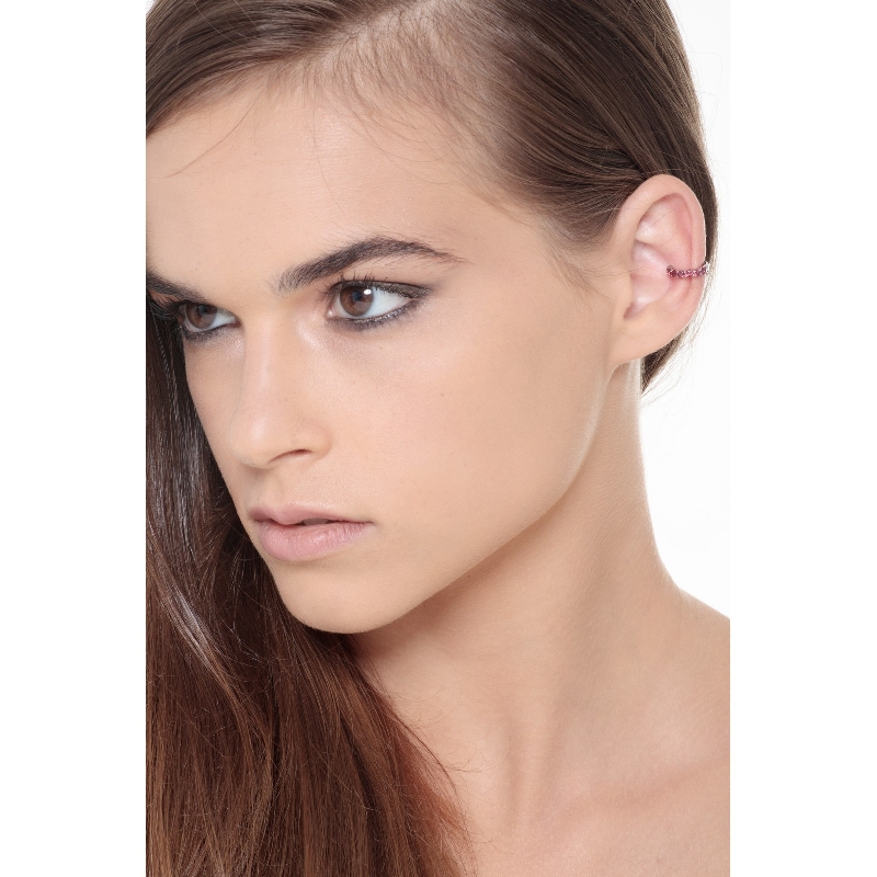 Earcuff aus Weißgold 18K mit Rubinen
