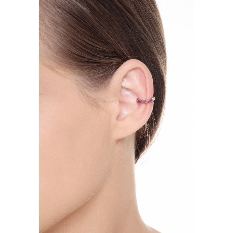 Earcuff aus Weißgold 18K mit Rubinen