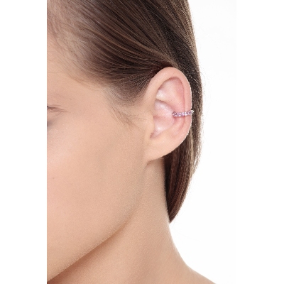 Weißgold 18k Earcuff mit rosa Saphiren 