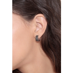 Schwarze Diamanten Creolen Weissgold 2