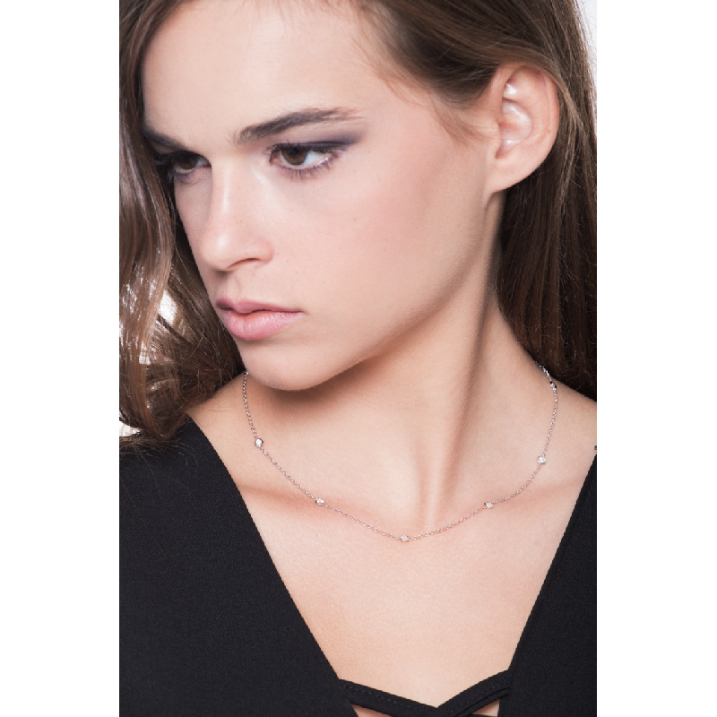 Tiffany Damenkette 45 mit Diamanten Weißgold