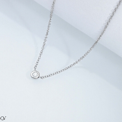 Weissgold 750 Diamant-Anhänger 0,05 kt