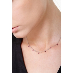 Weissgold Halskette mit Rubinen und Diamanten 2