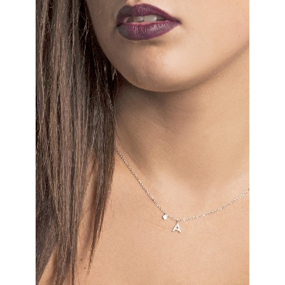 Buchstaben Halskette A Weißgold Diamanten