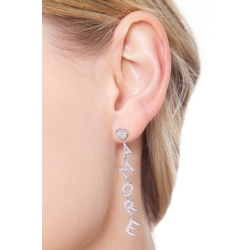 Ohrring mit Schriftzug AMORE aus Weißgold und Diamanten 2