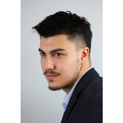 Weißgold-Ohrstecker einzeln Herren mit Buchstabe A aus Diamanten