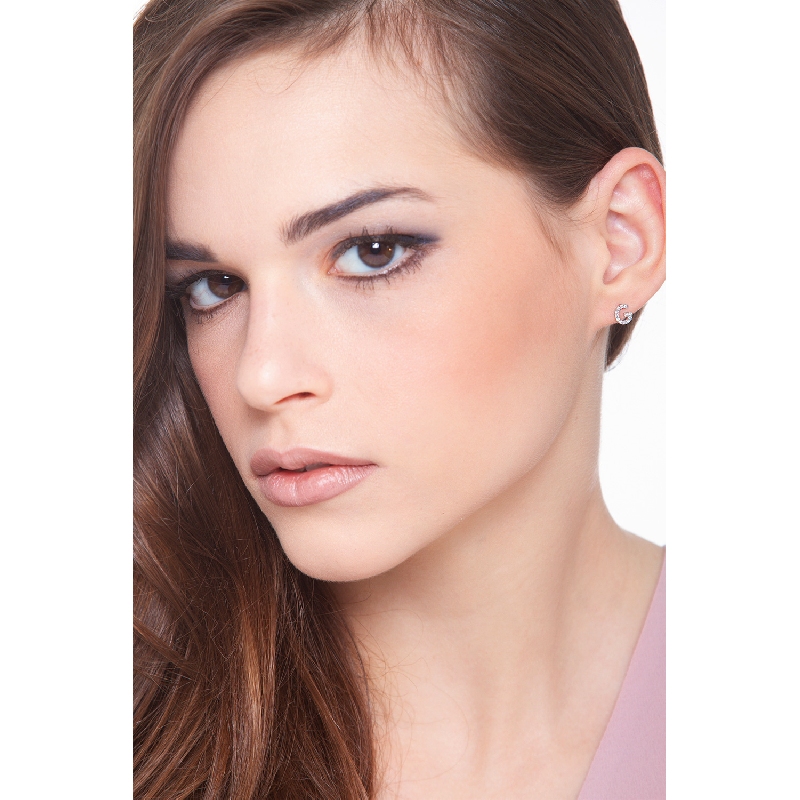 Einelner Ohrstecker Buchstabe G aus Diamanten