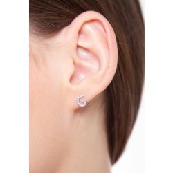 Einelner Ohrstecker Buchstabe G aus Diamanten 2