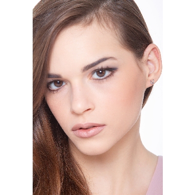 Ohrring mit Buchstabe U aus Weißgold 750 und Diamanten