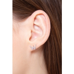 Einzelner Ohrstecker mit Diamant-Buchstabe W 2