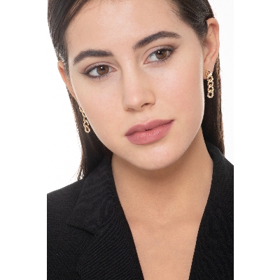 Panzer Ohrringe Gelbgold mit Diamanten