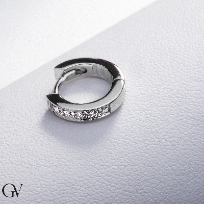 Herren Einzelne Creole mit Brillanten Weißgold 