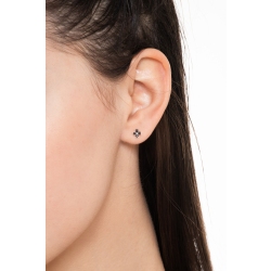 Einzelner Ohrring mit Kreuz aus schwarzen Diamanten aus Roségold 18K 2