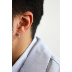 Weißgold einzelne Creole mit Brillanten Herren 2