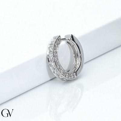 Weißgold Herren einzelne Creole mit Brillanten