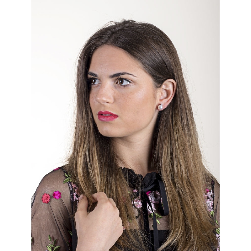 Ohrstecker mit Perlen und Diamanten Weißgold 750