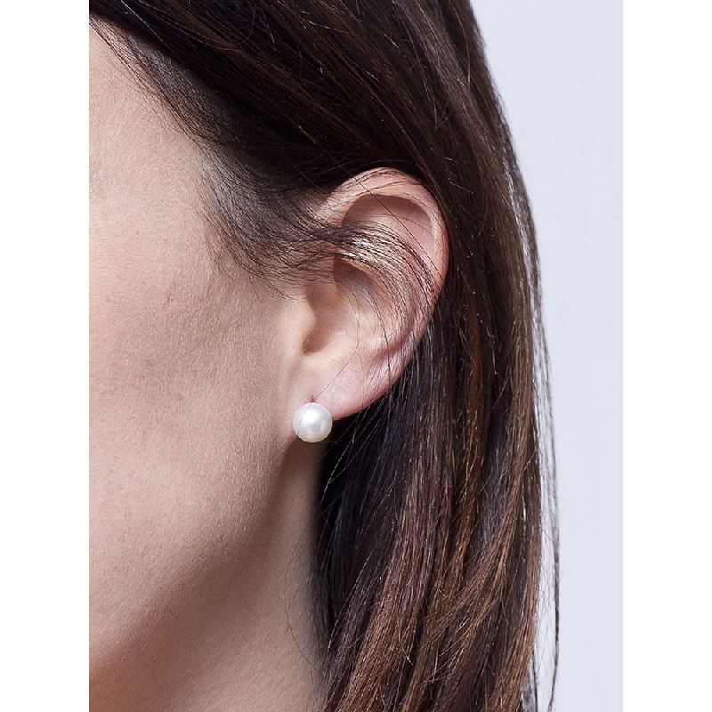 Ohrstecker mit Perle Weißgold 750
