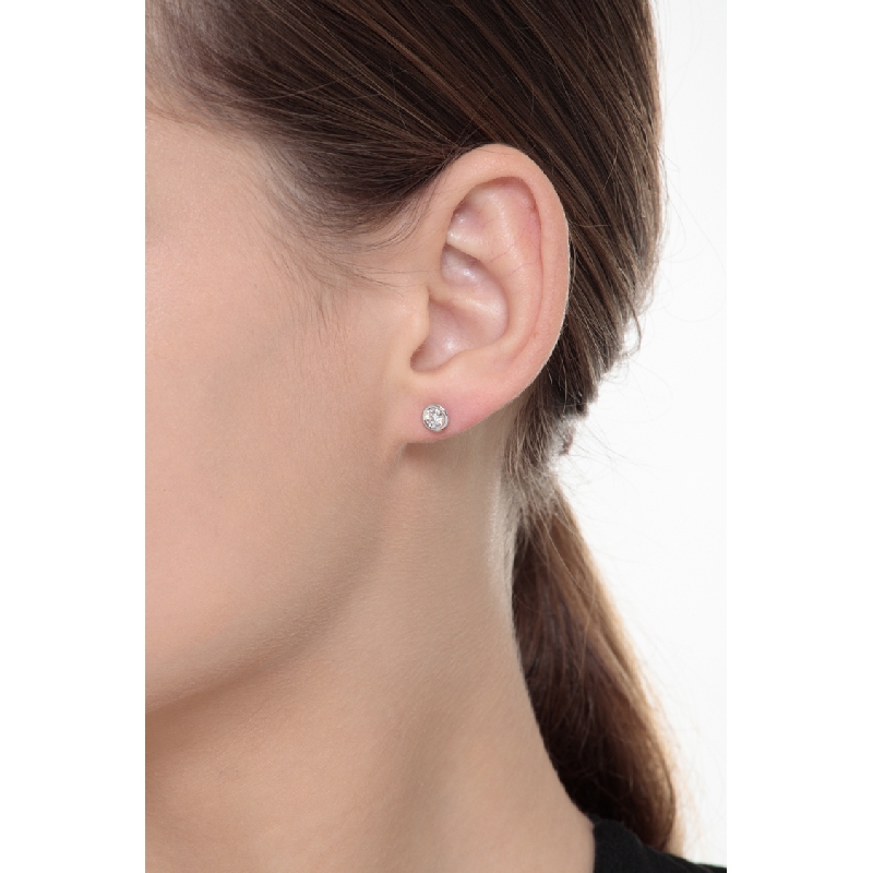 Ohrstecker mit Diamanten in einer Zargenfassung Weißgold