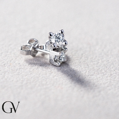 Einzelner Diamant-Ohrstecker Damen, 0,25 kt